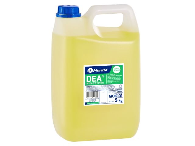 Mydło w płynie MERIDA DEA cytrynowe, kanister 5 kg, zapach cytrynowy